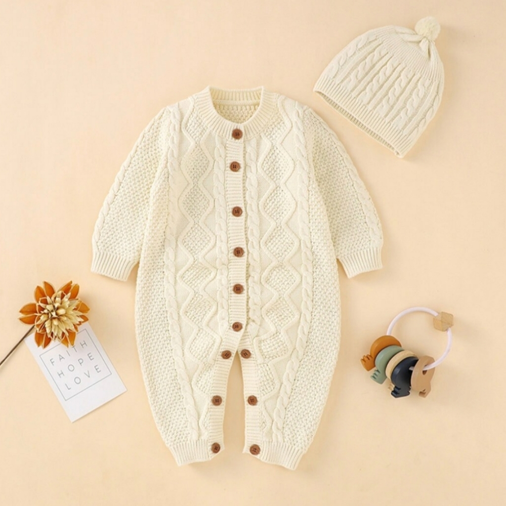 Infant Button-Down Knit/Fleece One Piece Jumpsuit Bunting Size 6-9M NWOT